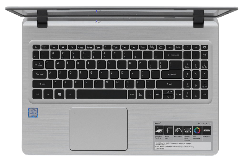 Laptop Acer Aspire A515 53 5112 i5 8265U/4GB+16GB/1TB/Win10 (NX.H6DSV.002) Màu Bạc