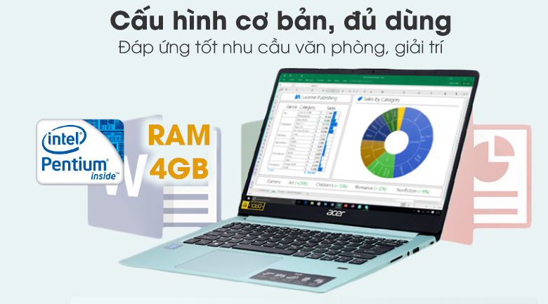 Laptop Acer Swift 1 SF114 32 P2SG N5000/4GB/64GB/Win10 (NX.GZJSV.001)