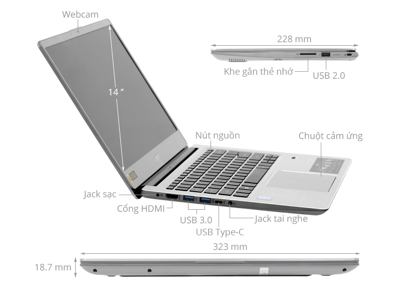 Acer Swift SF314 54 38J3 i3 8130U/4GB/1TB/Win10 (NX.GXZSV.005)