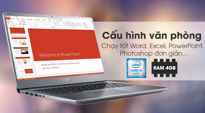 Laptop Acer Swift SF314 54 38J3 i3 8130U/4GB/1TB/Win10 (NX.GXZSV.005)