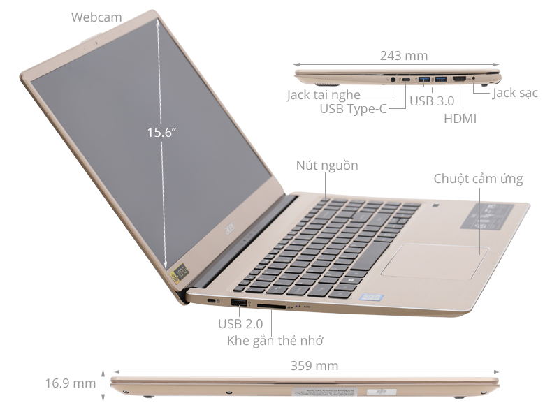 Acer Swift 3 SF315 52 50T9 i5 8250U/8GB/256GB/Win10 (NX.GZBSV.002)
