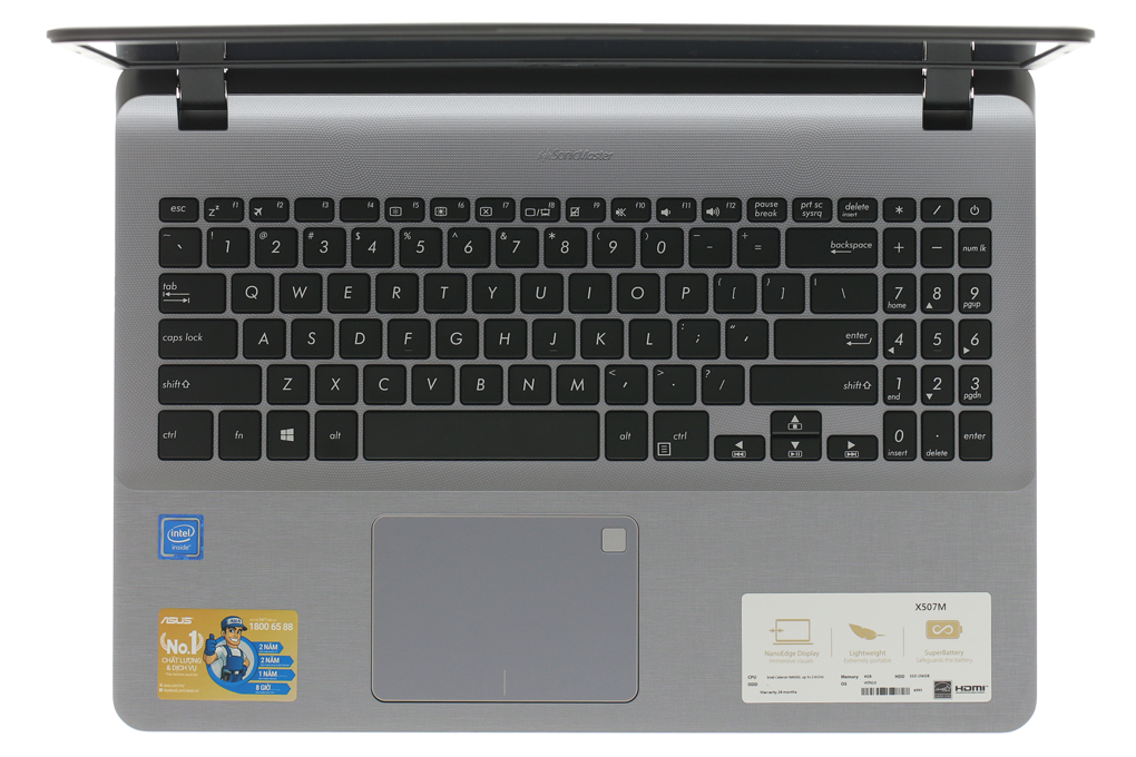 Laptop Asus VivoBook X507MA N4000/4GB/256GB/Win10 (BR318T) Màu Xám