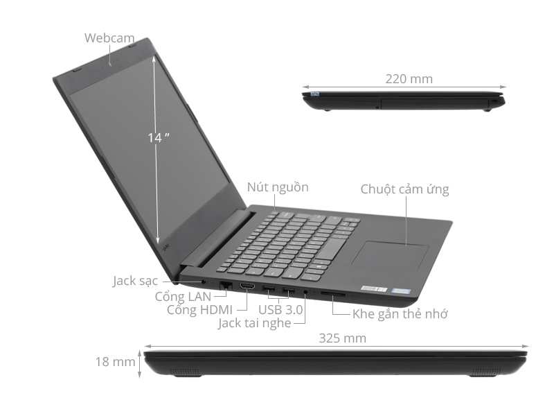 Lenovo Ideapad 130 14IKB i3 7020U/4GB/1TB (81H60016VN)