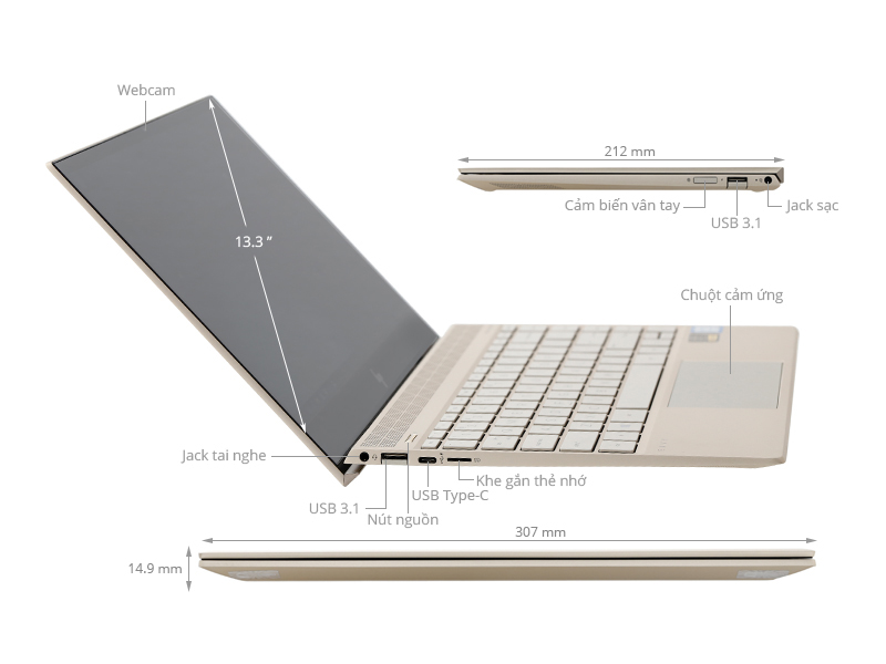 HP Envy 13 ah1012TU i7 8565U/8GB/256GB/Win10 (5HZ19PA)