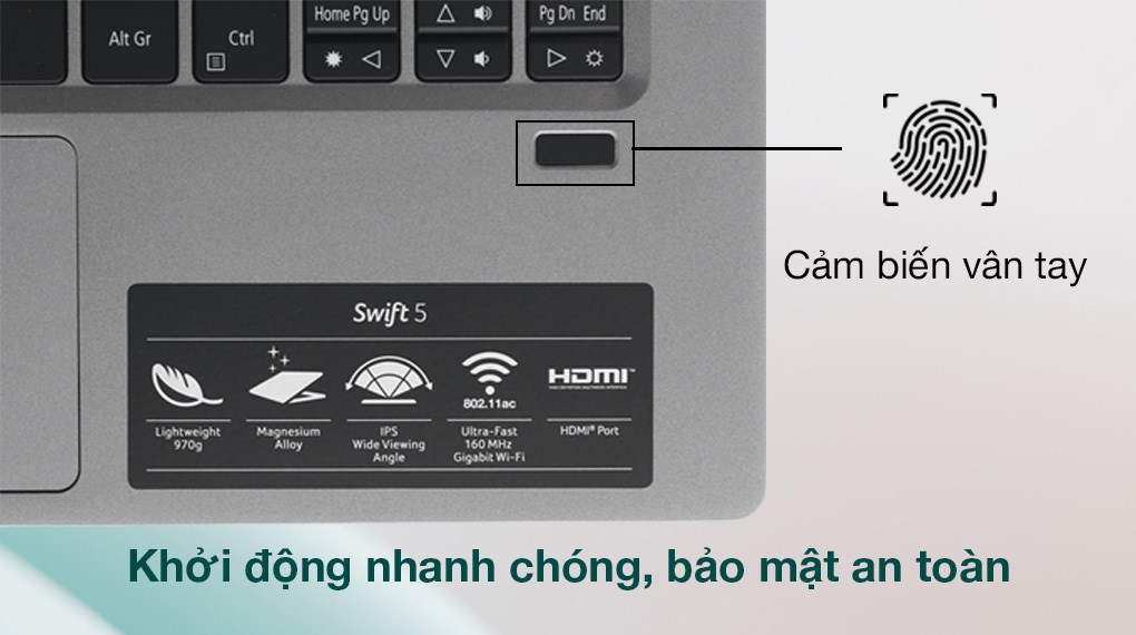 Laptop Acer Swift 5 SF514 53T 51EX i5 8265U/8GB/256GB/Touch/Win10 (NX.H7KSV.001)