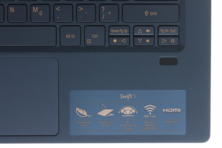 Laptop Acer Swift 5 SF514 53T 720R i7 8565U/8GB/256GB/Touch/Win10 (NX.H7HSV.002) Màu Xanh Dương