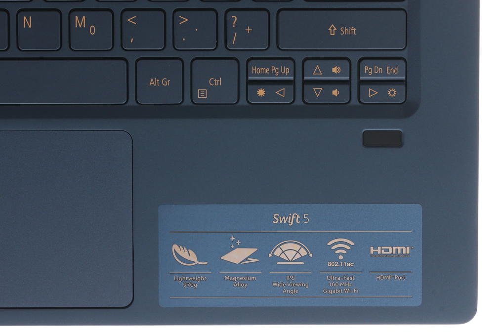 Laptop Acer Swift 5 SF514 53T 720R i7 8565U/8GB/256GB/Touch/Win10 (NX.H7HSV.002) Màu Xanh Dương