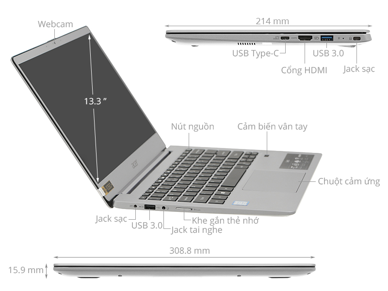 Acer Swift 3 SF313 51 56UW i5 8250U/8GB/256GB/Win10 (NX.H3ZSV.002)