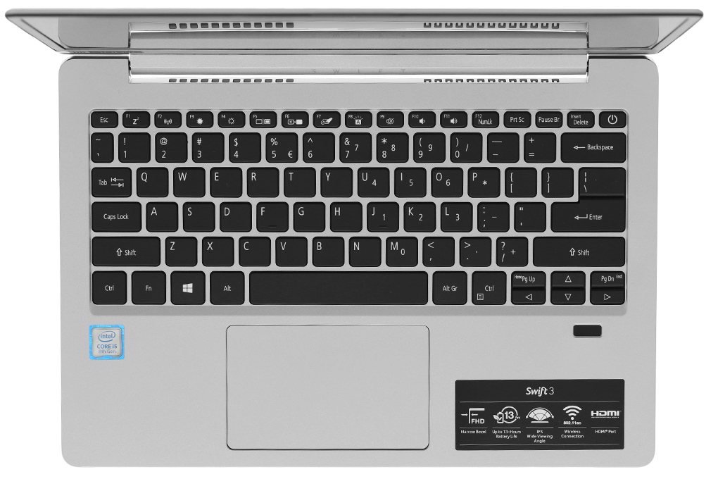 Laptop Acer Swift 3 SF313 51 56UW i5 8250U/8GB/256GB/Win10 (NX.H3ZSV.002) Màu Bạc