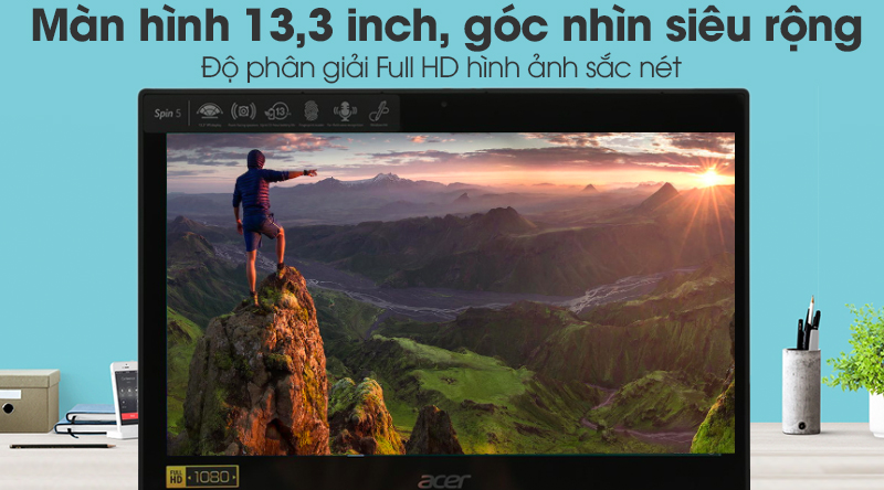 Laptop Acer Spin SP513 52N 556V i5 8250U/8GB/256GB/Touch/Win10 (NX.GR7SV.004)