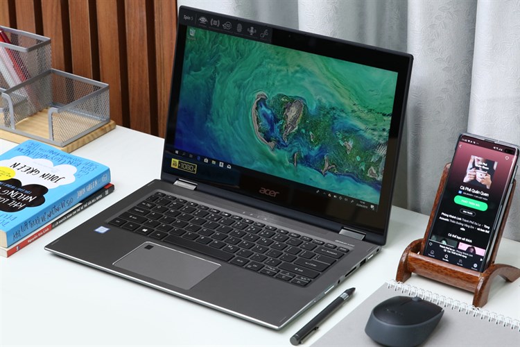 Laptop Acer Spin SP513 52N 556V i5 8250U/8GB/256GB/Touch/Win10 (NX.GR7SV.004) Màu Xám