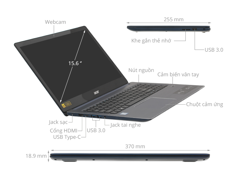 Acer Swift 3 SF315 51 54H0 i5 8250U/4GB/1TB/Win10 (NX.GSKSV.004)
