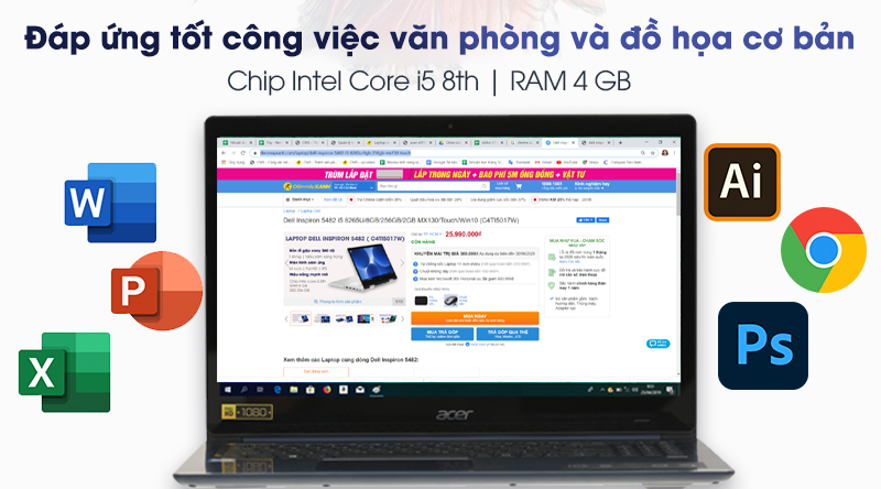 Laptop Acer Swift 3 SF315 51 54H0 i5 8250U/4GB/1TB/Win10 (NX.GSKSV.004)