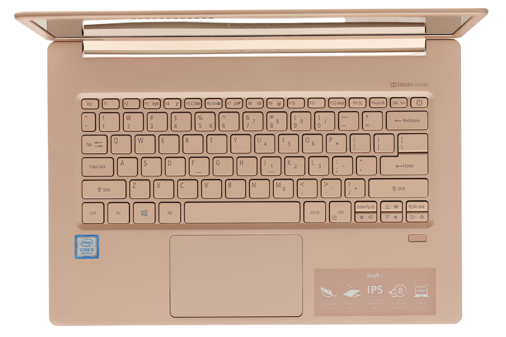 Laptop Acer Swift 5 SF514 52T 592W i5 8250U/8GB/256GB/Touch/Win10 (NX.GU4SV.004) Màu Vàng