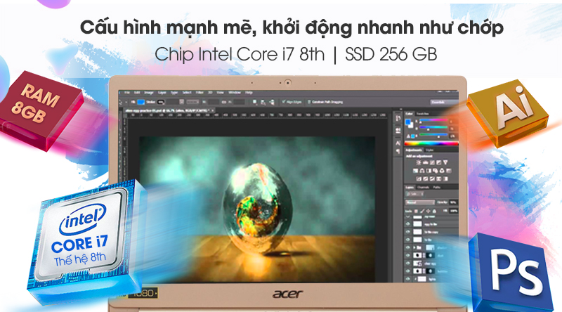 Laptop Acer Swift 5 SF514 52T 811W i7 8550U/8GB/256GB/Touch/Win10 (NX.GU4SV.005)