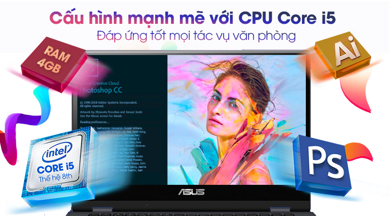 Laptop Asus TP412UA i5 8250U/4GB/256GB/Touch/Win10 (EC109T)