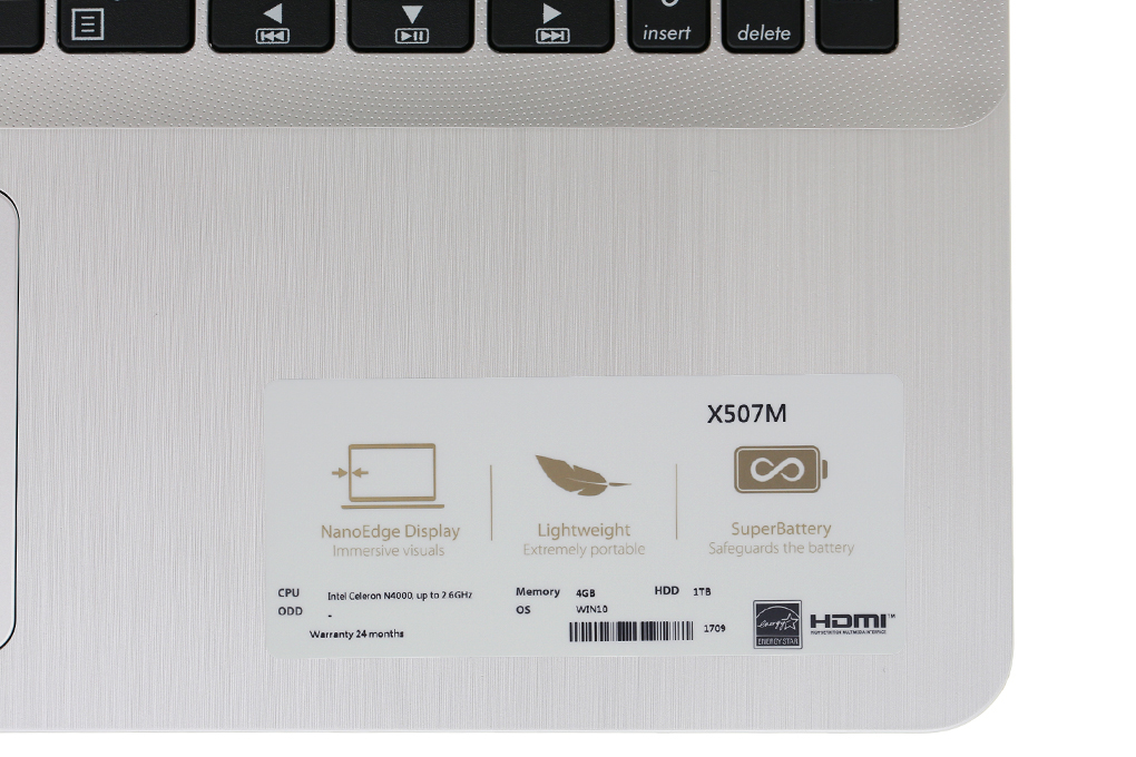 Laptop Asus Vivobook 15 X507MA N4000/4GB/1TB/Win10/(BR069T)
