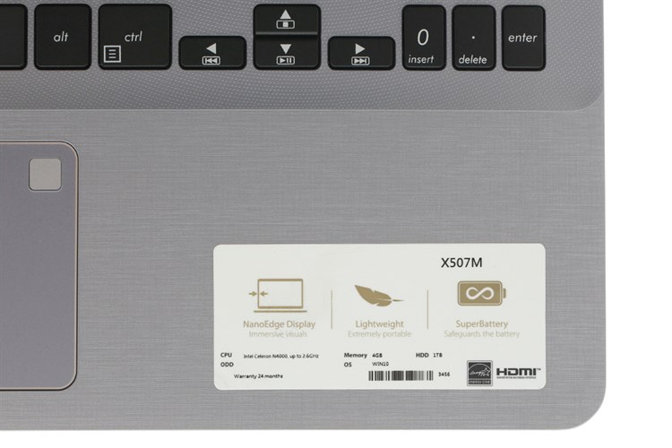 Laptop Asus X507MA N4000/4GB/1TB/Win10 (BR072T)