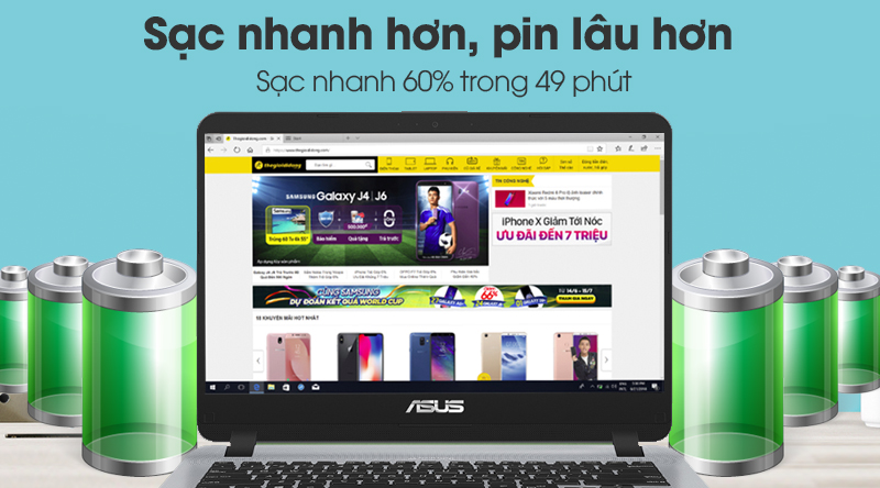 Laptop Asus VivoBook X407UB i7 8550U/4GB/1TB/2GB MX110/Win10 (BV147T)