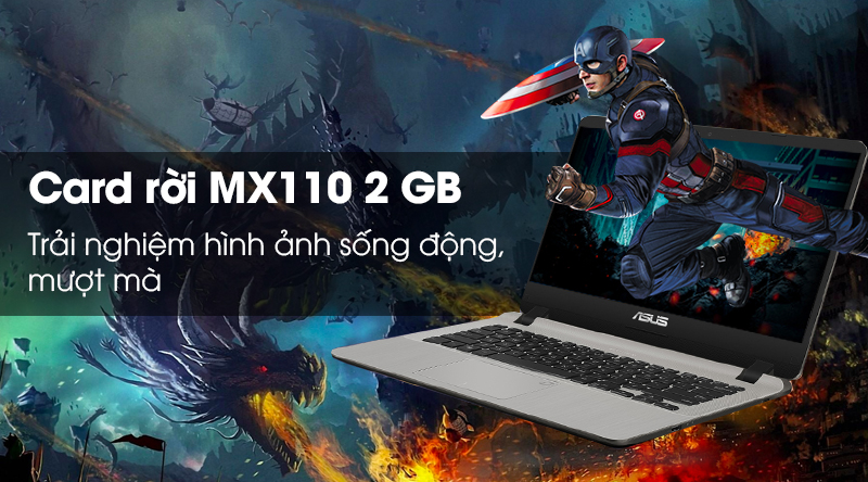 Laptop Asus VivoBook X407UB i7 8550U/4GB/1TB/2GB MX110/Win10 (BV147T)