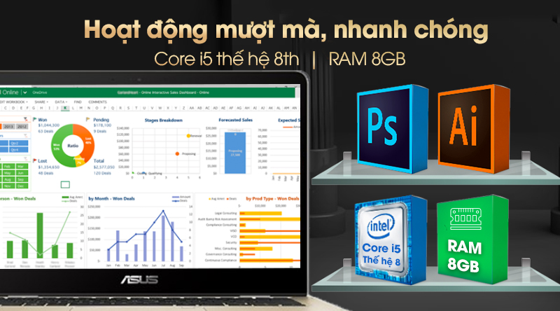 Laptop Asus ZenBook 14 UX461UA i5 8250U/8GB/256GB/Win10 (E1117T)