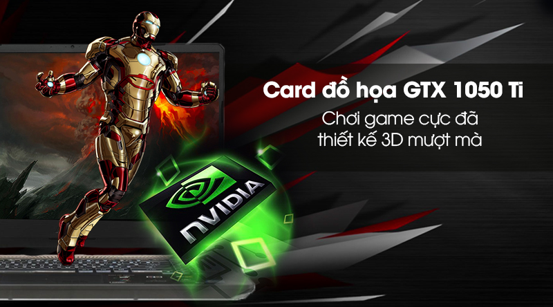 Laptop Asus Gaming FX505GE i7 8750H/8GB/1TB/GTX1050Ti/Win10 (BQ056T)