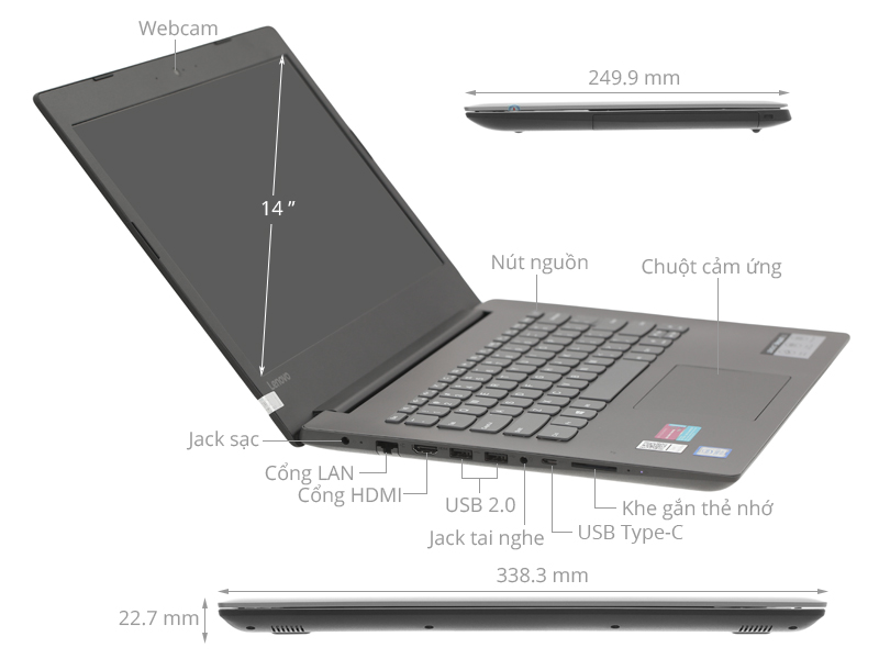 Lenovo IdeaPad 330 14IKB i3 7020U/4GB/1TB/Win10 (81G20079VN)