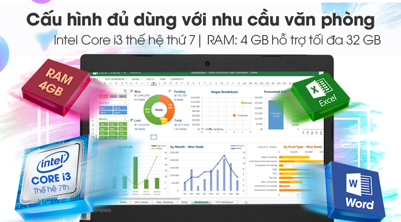 Laptop Lenovo IdeaPad 330 14IKB i3 7020U/4GB/1TB/Win10 (81G20079VN)
