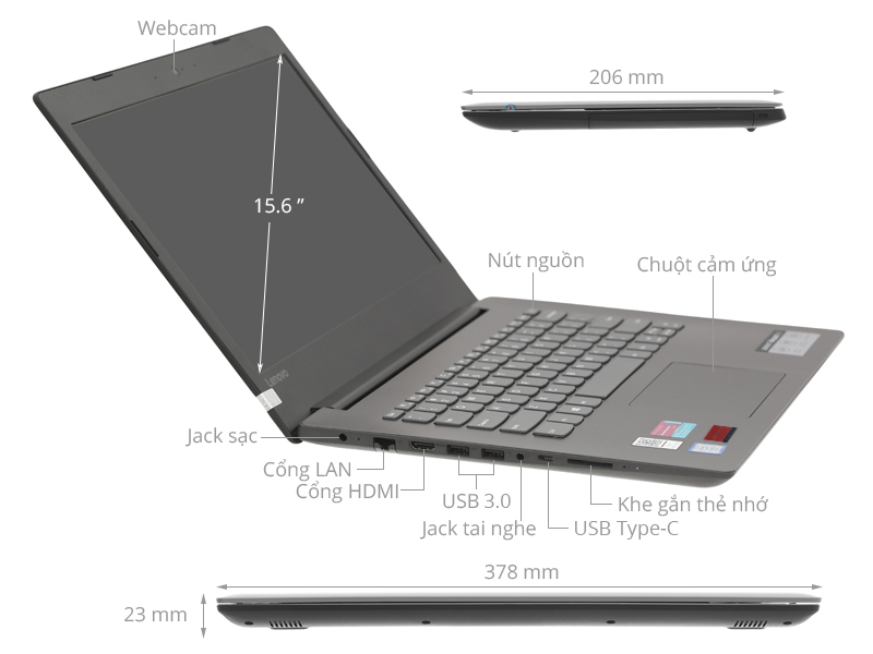 Lenovo IdeaPad 330 15  i7 8550U/4GB/1TB+16GB/4GB R530/Win10 (81DE01JPVN)