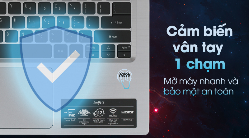 Laptop Acer Swift 3 SF314 56 38UE i3 8145U/4GB/256GB/Win10 (NX.H4CSV.005)