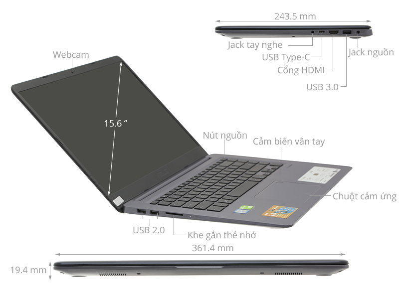 Asus Vivobook A510UN i5 8250U/4GB/1TB/ MX150/Win10 (EJ466T)