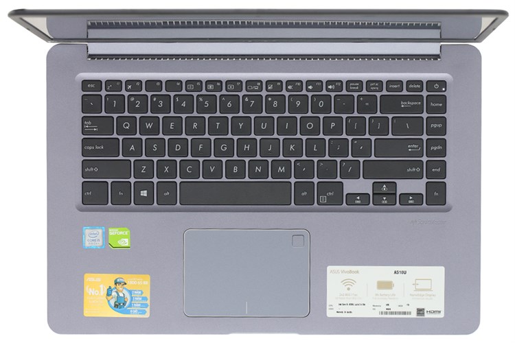 Laptop Asus Vivobook A510UN i5 8250U/4GB/1TB/ MX150/Win10 (EJ466T) Màu Xám