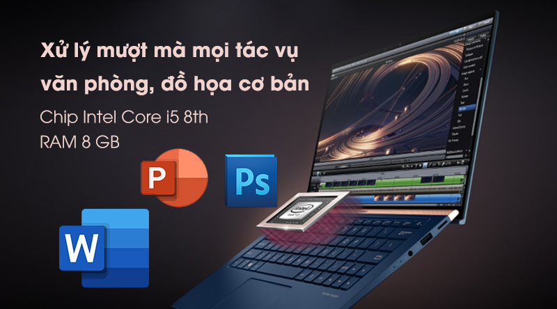 Laptop Asus ZenBook 13 UX333FA i5 8265U/8GB/256GB/Túi/Win10 (A4011T)