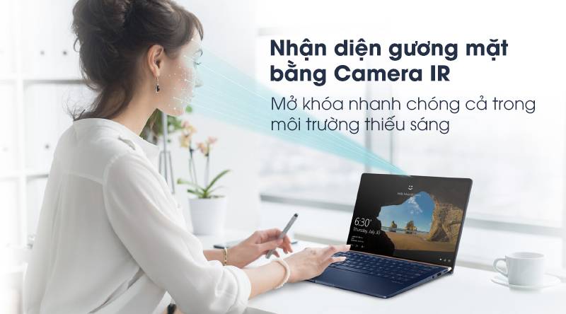 Laptop ASUS ZenBook 13 UX333FN mở khóa bằng khuôn mặt Laptop ASUS ZenBook 13 UX333FN mở khóa bằng khuôn mặt