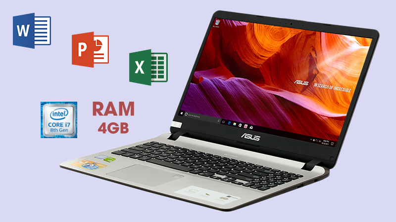 Laptop Asus Vivobook X507UB-BR354T vận hành bởi chip Intel Core i7 thế hệ thứ 8