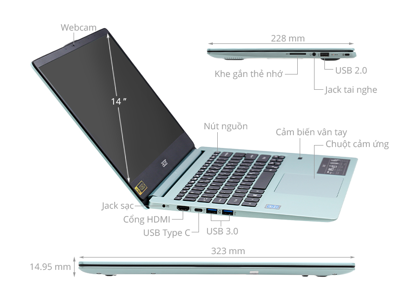 Acer Swift 1 SF114 32 C7U5 N4000/4GB/64GB/Win10 (NX.GZJSV.003)