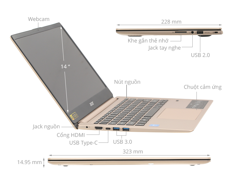 Acer Swift SF114-32 C9FV N4000 (NX.GXQSV.002) - Giá rẻ, mua Acer Swift SF114-32 C9FV N4000 (NX.GXQSV.002) - Giá rẻ, mua