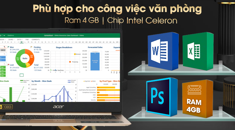 Laptop Acer Swift SF114 32 C9FV N4000/4GB/64GB/Win10 (NX.GXQSV.002)