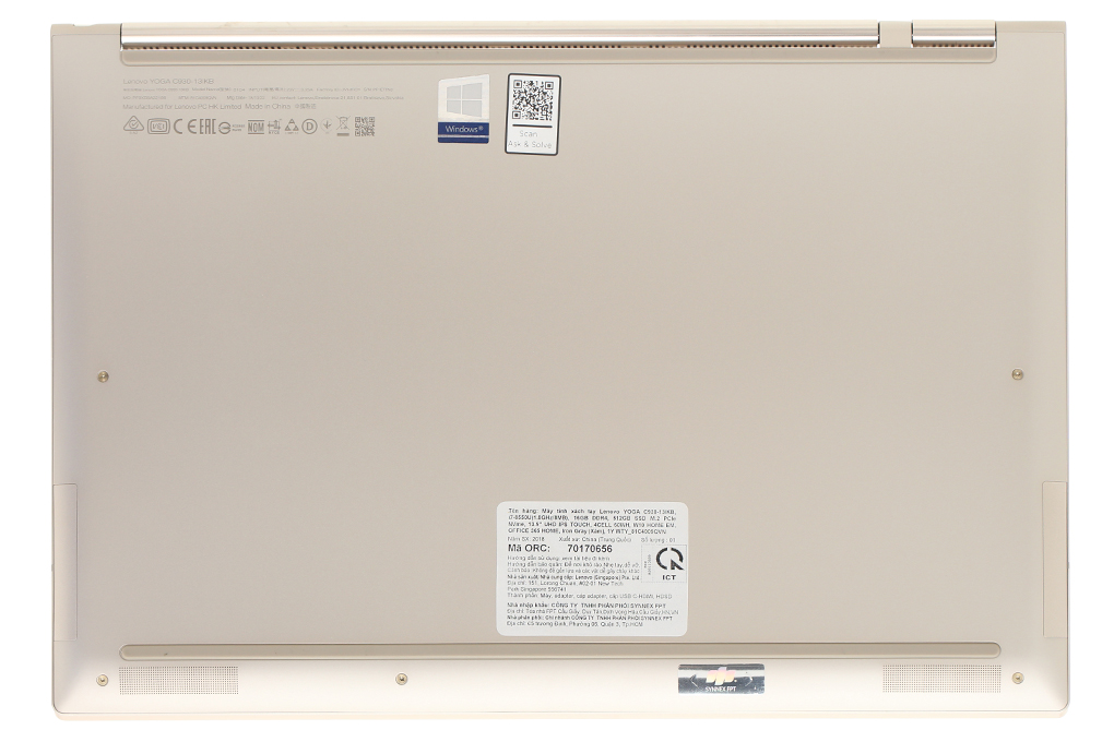 Laptop Lenovo Yoga C930 13IKB i7 8550U/16GB/512GB/Win10 (81C4009QVN) Màu Xám