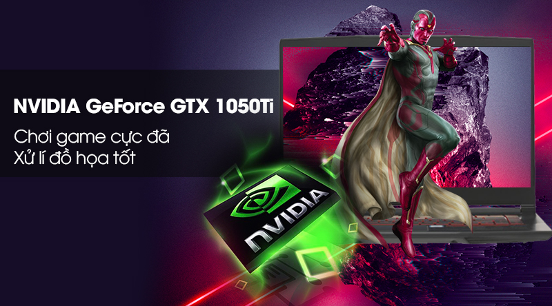 Laptop MSI GF63 8RC i5 8300H/8GB/1TB+128GB/ GTX1050/Win 10 (243VN)