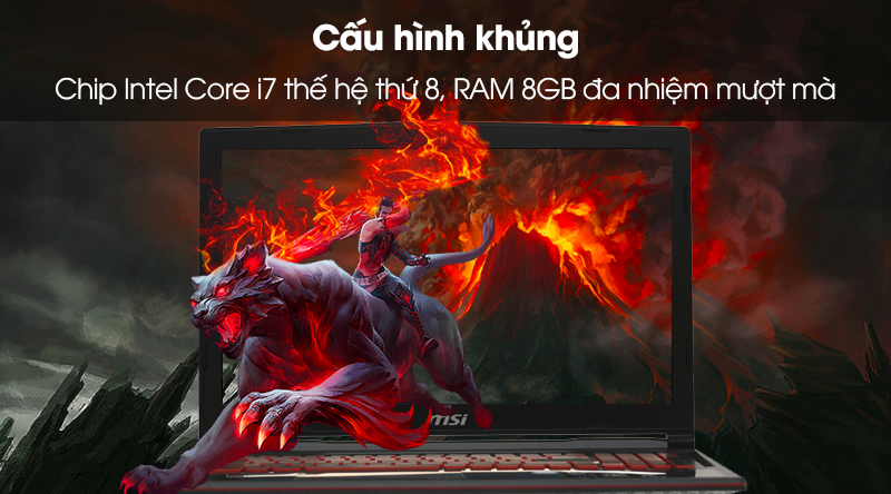 Laptop MSI GL63 8SD i7 8750H/8GB/1TB+128GB/ GTX1660Ti/Win 10 (281VN)