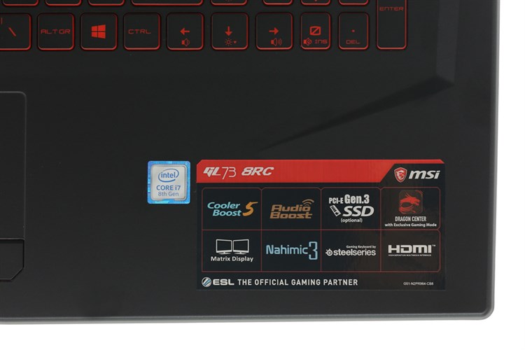 Laptop MSI Gaming GL73 8RC i7 8750H/8GB/1TB/4GB GTX1050/Win10 (230VN)