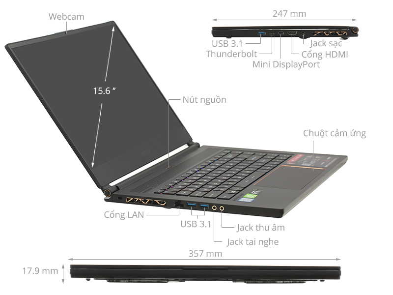 MSI GS65 8SE i7 8750H/8Gb/256GB/ GTX 2060/Win10 (225VN)