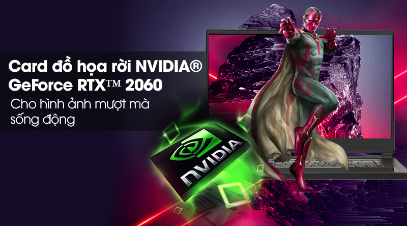 Laptop MSI GS65 8SE i7 8750H/8Gb/256GB/ GTX 2060/Win10 (225VN)