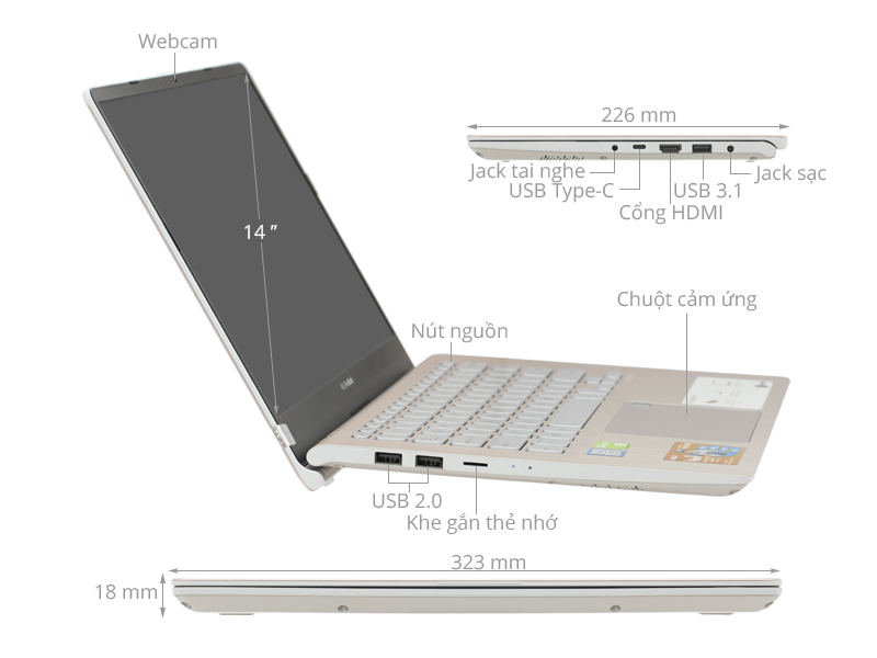 Asus VivoBook S430FN i5 8265U/8GB/256GB/2GB MX150/Win10 (EB032T)