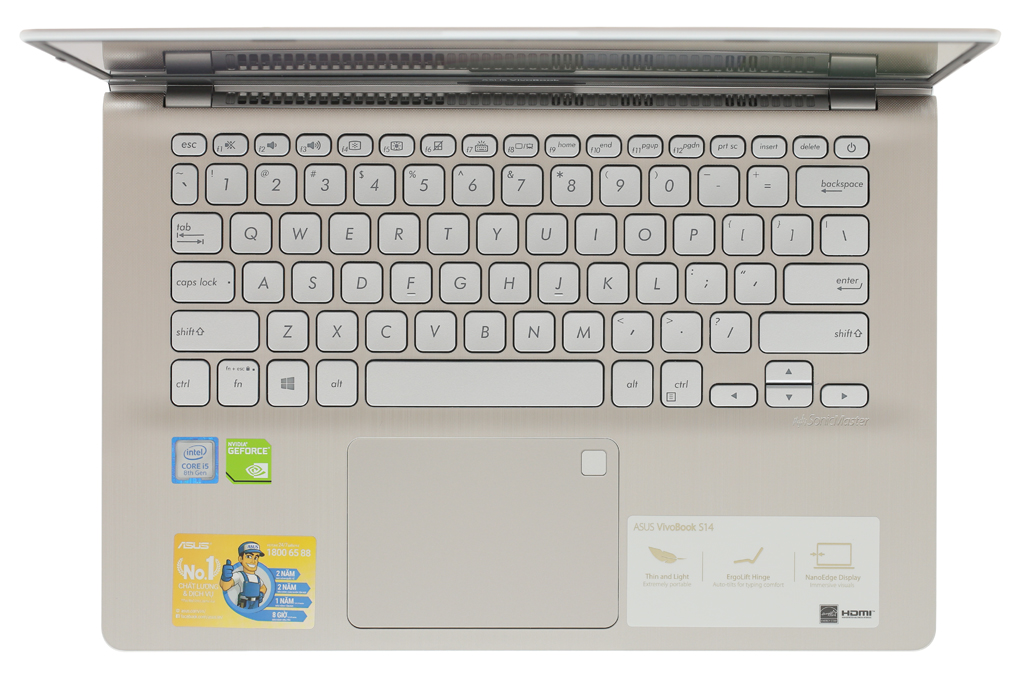 Laptop Asus VivoBook S430FN i5 8265U/8GB/256GB/2GB MX150/Win10 (EB032T) Màu Vàng