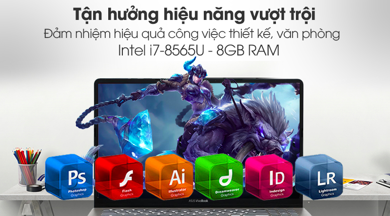 Laptop Asus VivoBook S530FN i7 8565U/8GB+16GB/1TB/2GB MX150/Win10 (BQ550T)