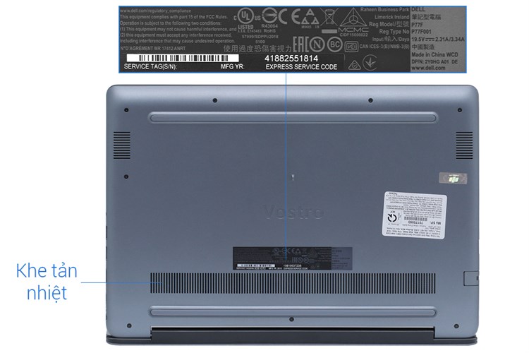 Laptop Dell Vostro 5581 i5 8265U/4GB/1TB/Office365/Win10 (70175950) Màu Xám