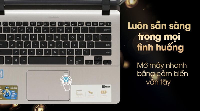 Laptop Asus VivoBook 14 X407UA i3 7020U/4GB/1TB/Win10 (BV345T)