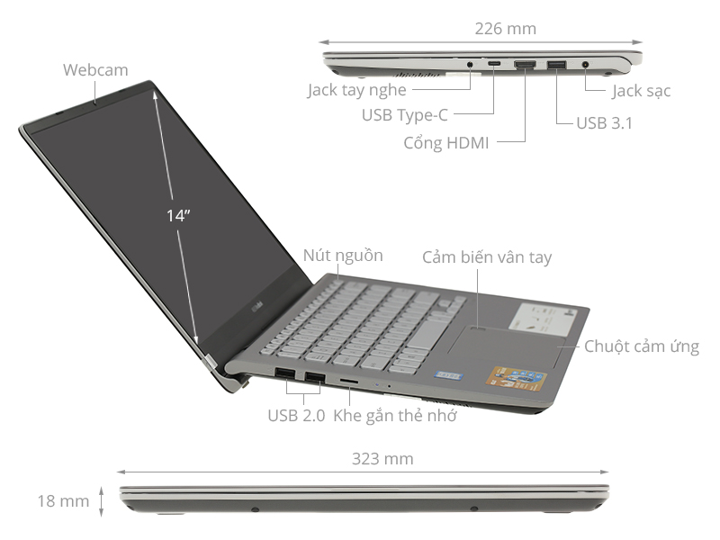 Asus VivoBook S430FA i5 8265U/4GB/1TB/Win10 (EB075T)